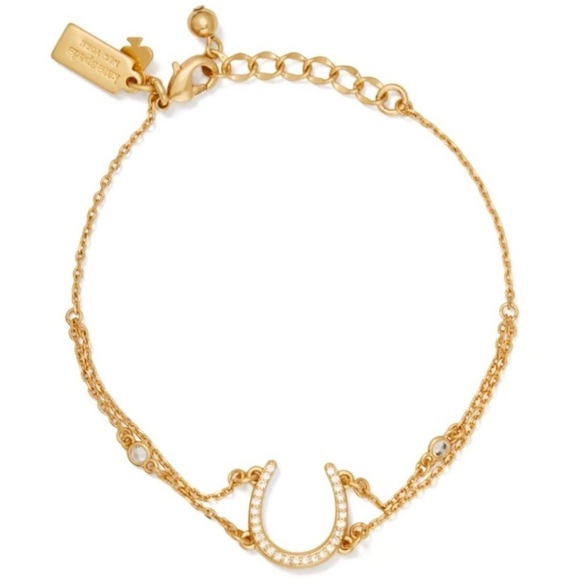 KATE SPADE • Gold Crystal Horseshoe Bracelet - Picture 1 of 4